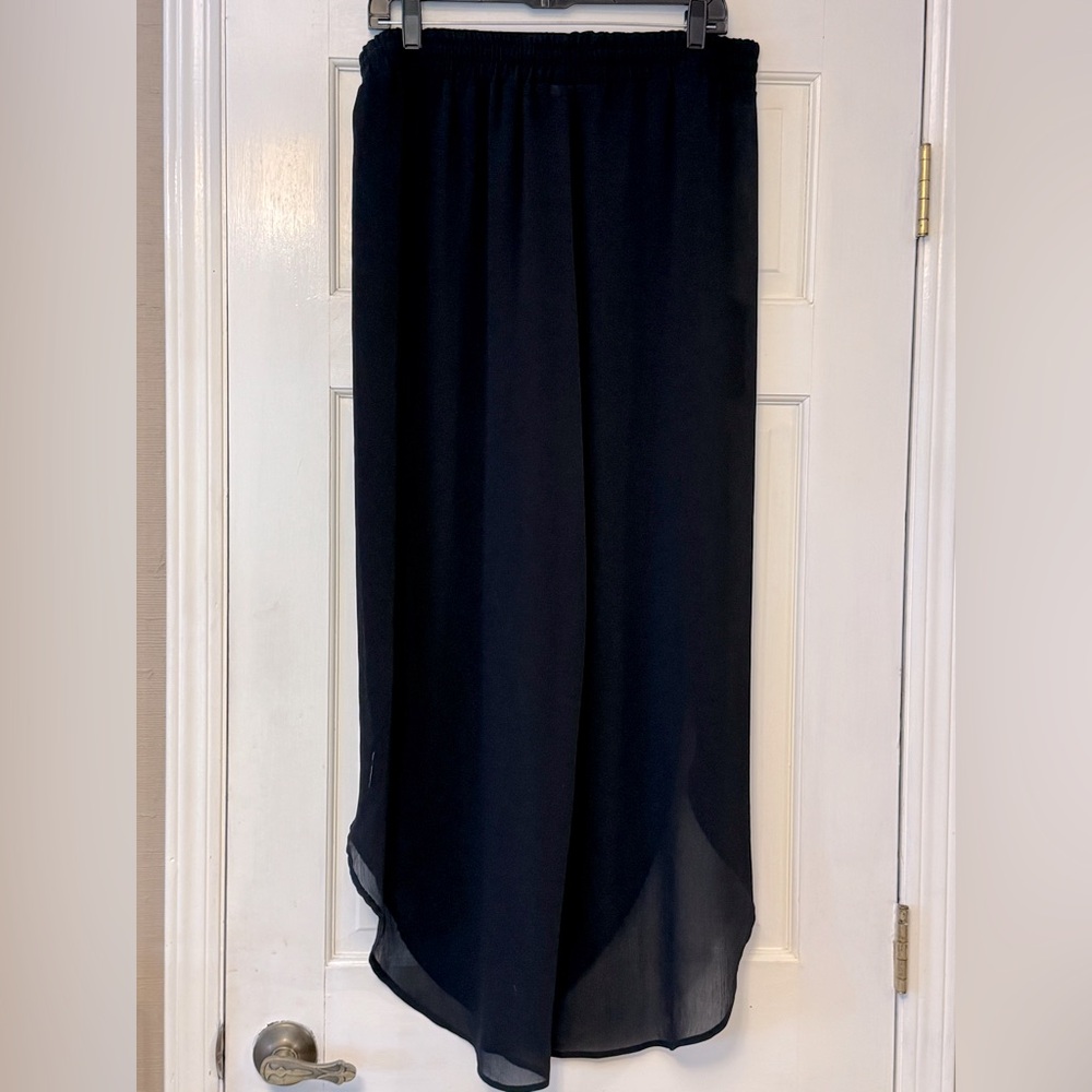 Black Split-Leg Pants Swim Coverup
